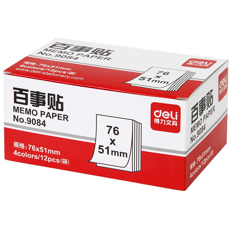 得力（deli） 9084 熒光紙百事貼/便條紙76×51mm 12本裝_http://www.bzsa.cn/img/images/C201902/1551161538740.jpg