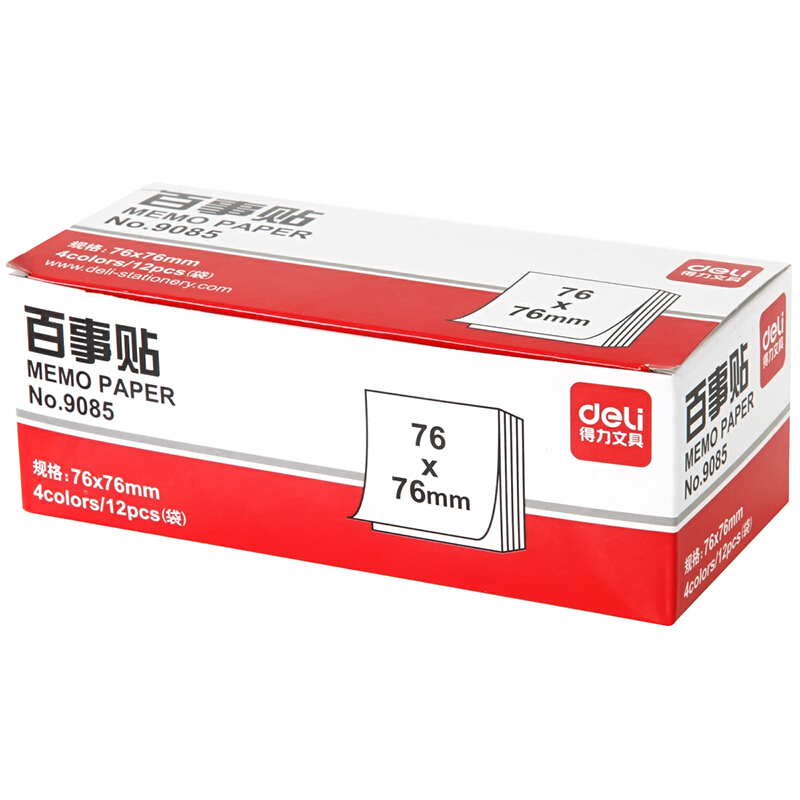 得力（deli） 9085 熒光紙百事貼/便條紙76×76mm 12本裝_http://www.bzsa.cn/img/images/C201902/1551162058990.jpg