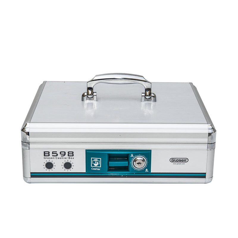 金隆興（Glosen） B598  鋁合金材質(zhì)收銀箱/手提金庫帶鎖（銀色） _http://www.bzsa.cn/img/images/C201902/1551260972453.jpg