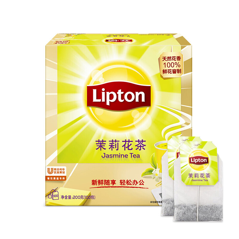 立頓（Lipton） 茶葉 100包200g 袋泡茶茶包(茉莉花茶)_http://www.bzsa.cn/img/images/C201902/1551337927702.jpg