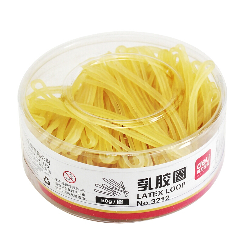 得力（deli） 3212 橡皮筋 乳膠圈 筒裝50g _http://www.bzsa.cn/img/images/C201903/1551688161968.jpg