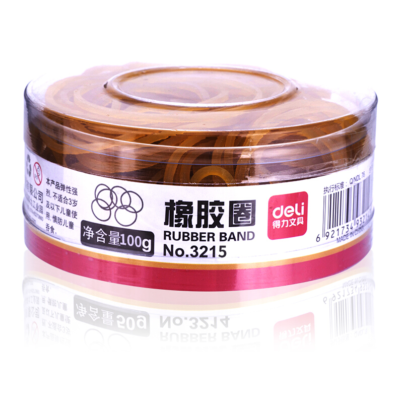 得力（deli） 3215 橡皮筋 乳膠圈  筒裝  100g_http://www.bzsa.cn/img/images/C201903/1551688338566.jpg