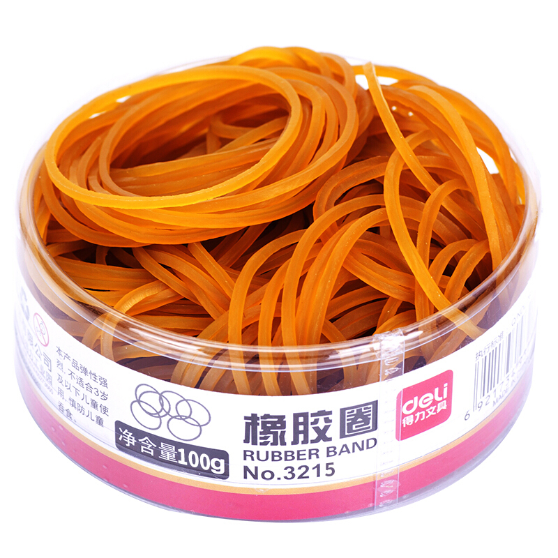 得力（deli） 3215 橡皮筋 乳膠圈  筒裝  100g_http://www.bzsa.cn/img/images/C201903/1551688338607.jpg