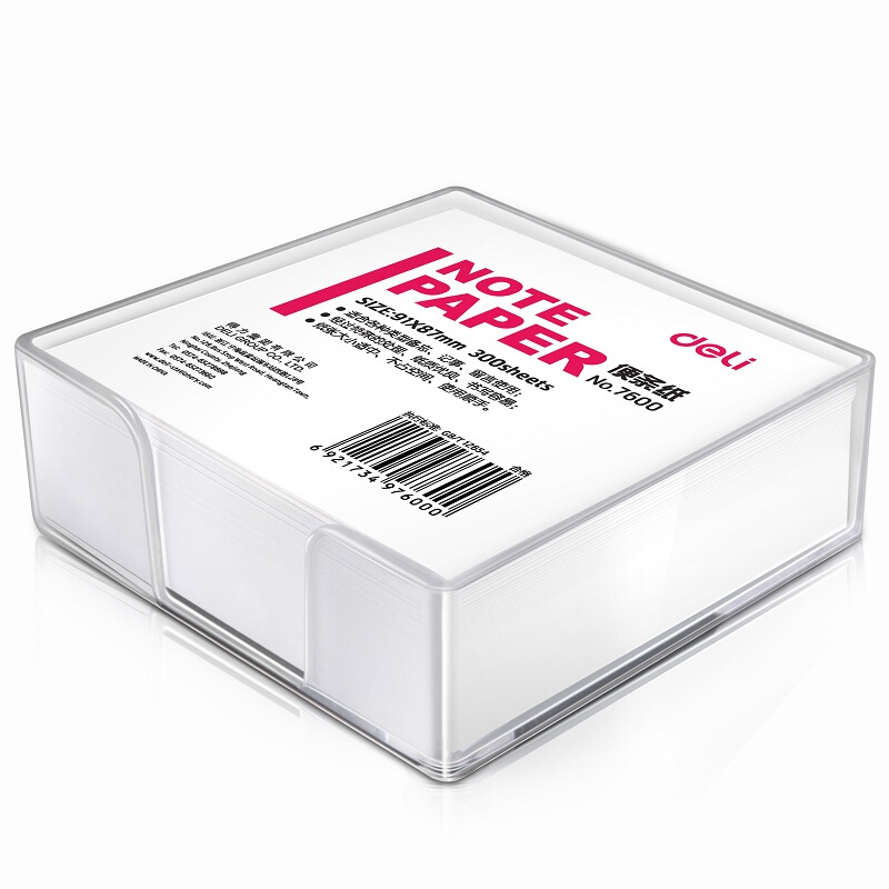 得力（deli） 7600 便簽紙/便條紙（帶盒）91×87mm 