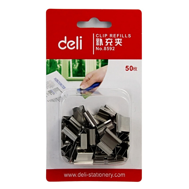 得力（deli） 8592 推夾器夾紙器 補(bǔ)充裝夾子 1卡裝 _http://www.bzsa.cn/img/images/C201903/1551859679961.jpg