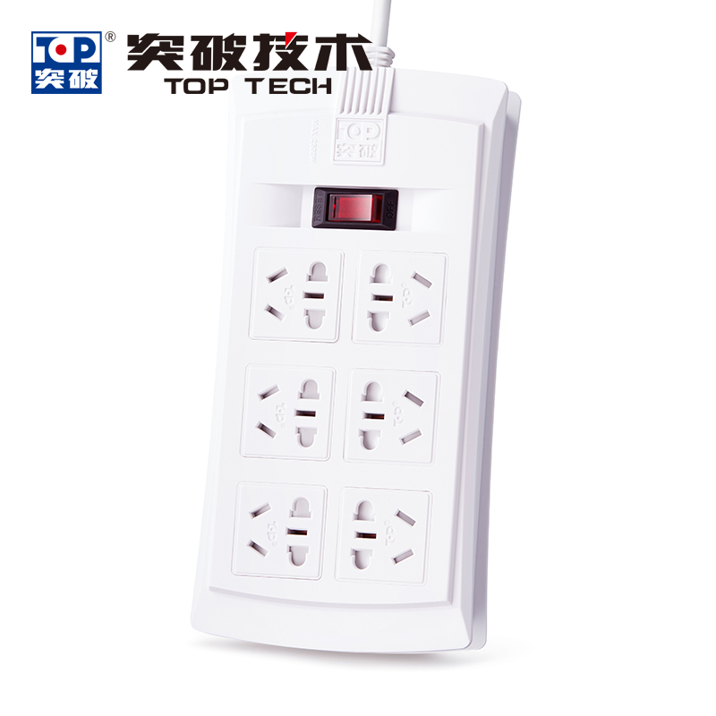 突破 D1K62(原TZ-C162)*6位總控*過載保護(hù)、保護(hù)門*新國(guó)標(biāo)插座 (5米)