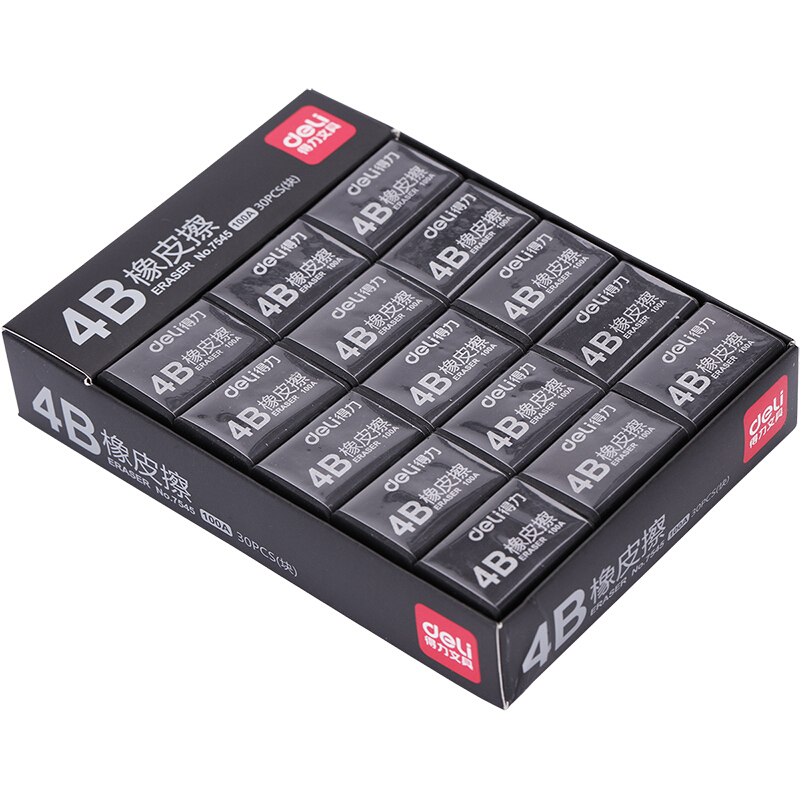 得力（deli）30塊4B黑色橡皮擦7545_http://www.bzsa.cn/img/images/C201906/1561430413168.jpg