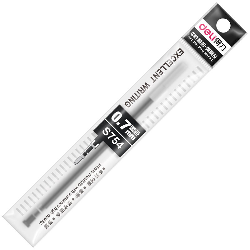 得力（deli）S754 中性筆芯 簽字筆芯0.7mm 20支/盒 (黑色)_http://www.bzsa.cn/img/images/C201910/1570756139141.jpg