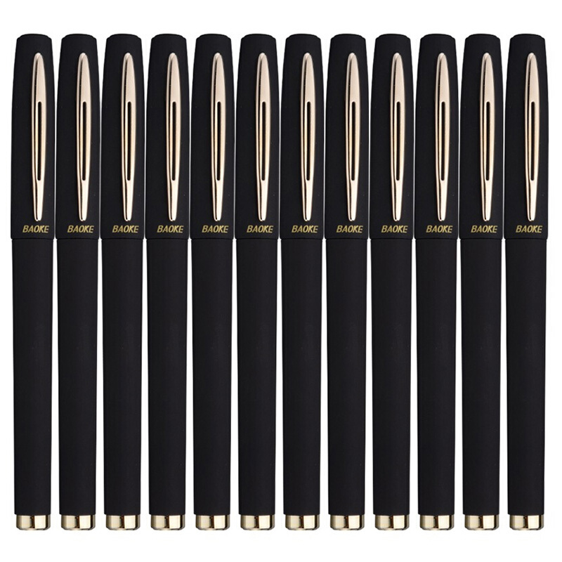 寶克（BAOKE）大容量黑色中性筆 磨砂桿簽字筆PC1848/12支裝(1.0mm)_http://www.bzsa.cn/img/images/C202007/1594349297334.jpg