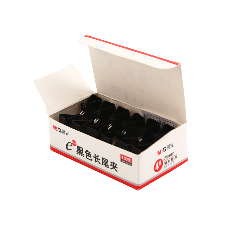 晨光（M&G） Eplus  長尾夾/長尾夾票夾 黑色(4#ABS92729/24mm 12枚/盒)_http://www.bzsa.cn/img/images/C202008/1596777688696.jpg