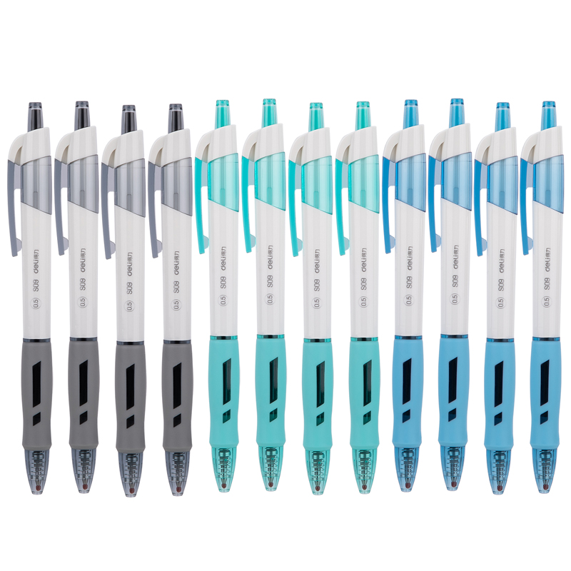 得力（deli）S09 按動子彈頭中性筆 黑色簽字筆 0.5mm 12支/盒_http://www.bzsa.cn/img/images/C202009/1599195367442.jpg