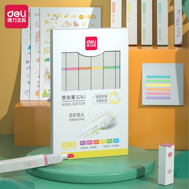 得力(deli) 熒光色系方桿S741