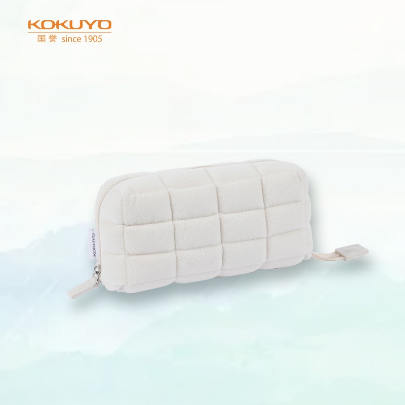 國譽（KOKUYO）學生辦公收納包枕枕包滌綸帆布筆袋米色中號WSG-KUK261LY