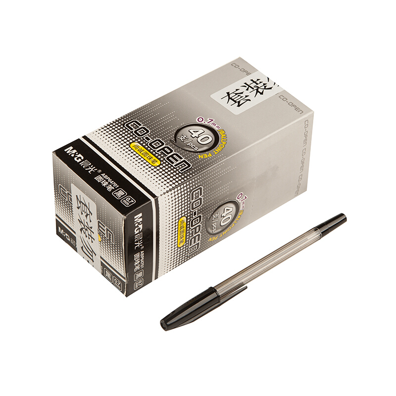 晨光（M&G） ABP64701 子彈頭圓珠筆 中油筆 原子筆0.7mm 40支/盒 (簡約黑色) _http://www.bzsa.cn/img/sp/101/fcc8ba70-3884-4fab-8eeb-162f2f09b30a.jpg