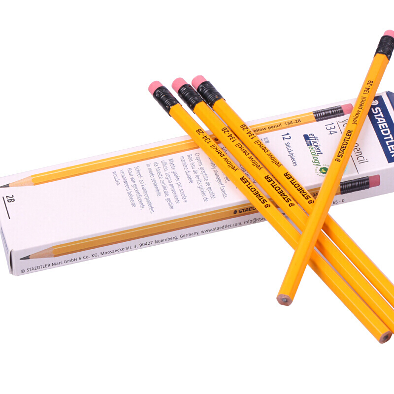 施德樓（Staedtler） 134 黃桿鉛筆 帶橡皮頭 12支裝（2B）_http://www.bzsa.cn/img/sp/102/ca2f25be-46fc-4940-aa77-9fd881ac65e2.jpg