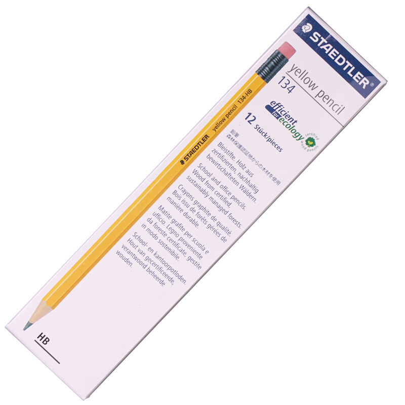 施德樓（Staedtler） 134 黃桿鉛筆 帶橡皮頭 12支裝（HB）_http://www.bzsa.cn/img/sp/102/d733e88a-3b20-45bc-9587-991389ff06b4.jpg