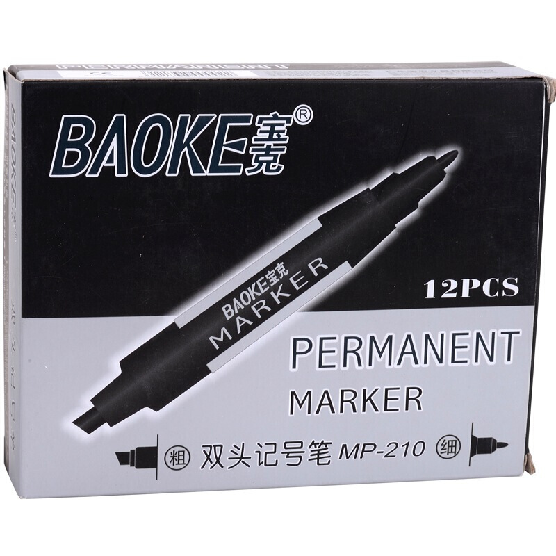 寶克（BAOKE） MP-210 油性大雙頭記號筆 12支/盒（黑色）_http://www.bzsa.cn/img/sp/104/5a006ec3-abb8-450b-a649-914f6fcd2828.jpg