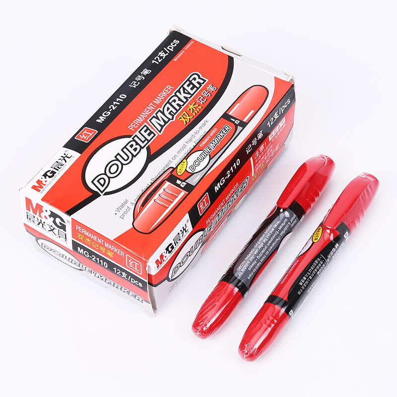晨光（M&G） MG2110 大雙頭油性記號(hào)筆 12支/盒（紅色）_http://www.bzsa.cn/img/sp/104/9d750f95-f618-4a32-90cc-ab4bf46e1612.jpg