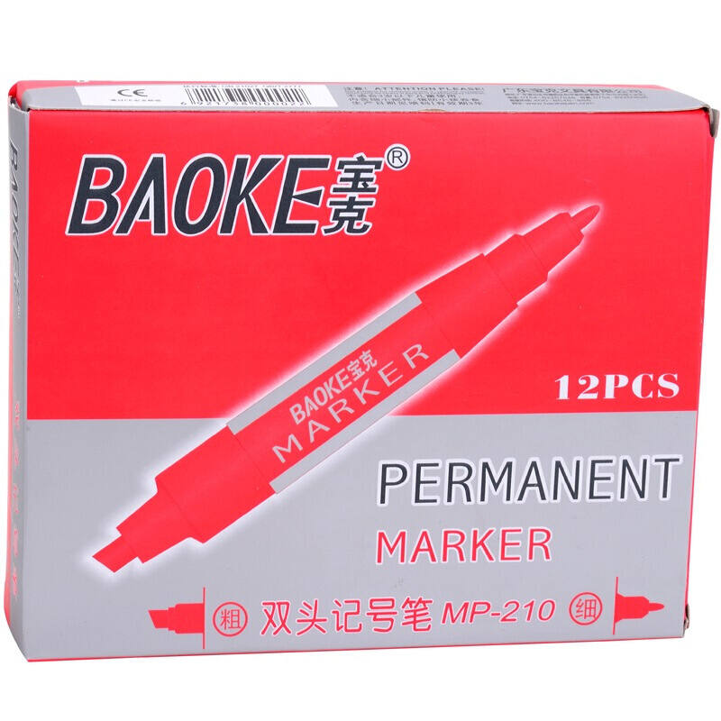 寶克（BAOKE） MP-210 油性大雙頭記號筆 12支/盒（紅色）_http://www.bzsa.cn/img/sp/104/ff05cf59-cc49-417c-8170-9b67ec9a46e9.jpg