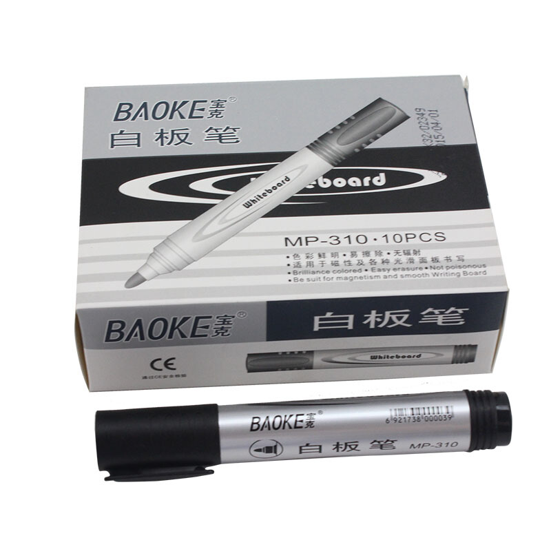 寶克（BAOKE） MP-310 大容量白板筆 10支/盒（黑色）