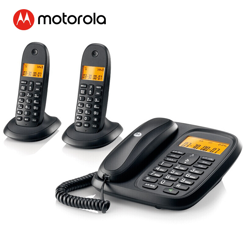 摩托羅拉（Motorola） CL102C 數(shù)字無繩電話機(jī)座機(jī)子母機(jī)中文顯示免提套裝辦公家用一拖二固定無線座機(jī)（黑色）_http://www.bzsa.cn/img/sp/2147/35e84b71-cb6c-43cb-bbaf-3c8198349516.jpg