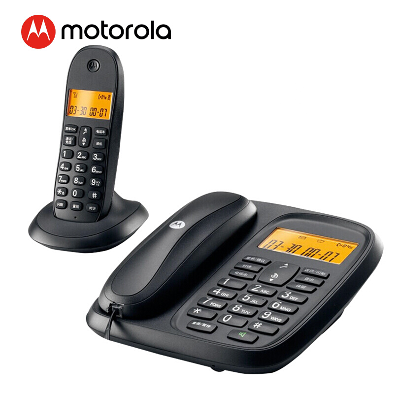 摩托羅拉（Motorola） CL101C 數(shù)字無(wú)繩電話機(jī)座機(jī)子母機(jī)中文顯示免提套裝辦公家用一拖一固定無(wú)線座機(jī) （黑色）_http://www.bzsa.cn/img/sp/2147/3764a2a8-cb08-4714-9d41-04c577c3c776.jpg