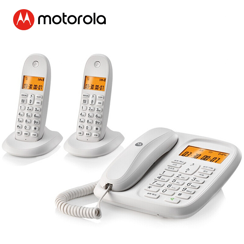 摩托羅拉（Motorola） CL102C 數(shù)字無繩電話機(jī)座機(jī)子母機(jī)中文顯示免提套裝辦公家用一拖二固定無線座機(jī)（白色）_http://www.bzsa.cn/img/sp/2147/8f5bc95e-b253-4f36-b01f-bd13c661789e.jpg