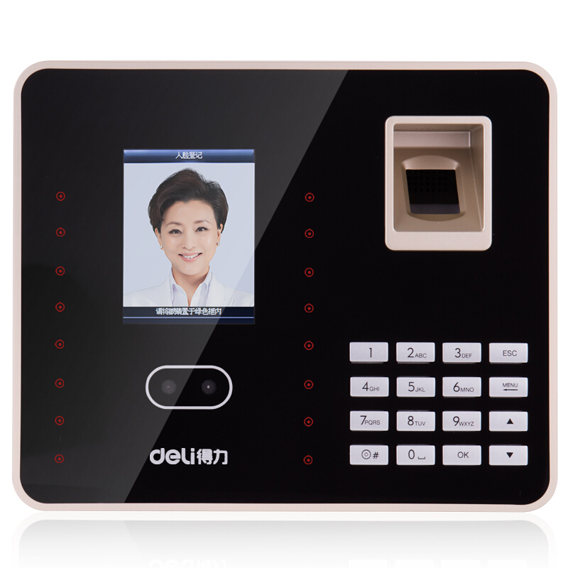 得力（deli） 33155Z 面部指紋混合識(shí)別免軟件考勤機(jī) 人臉識(shí)別+指紋識(shí)別+密碼驗(yàn)證三合一智能打卡機(jī) 支持局域網(wǎng)