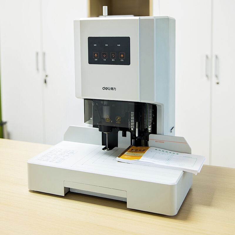 得力（deli） 14608 自動財務憑證裝訂機 電動檔案文件打孔機 可裝訂35mm_http://www.bzsa.cn/img/sp/253/82501f16-b690-4122-ad07-d15eac1b2e56.jpg