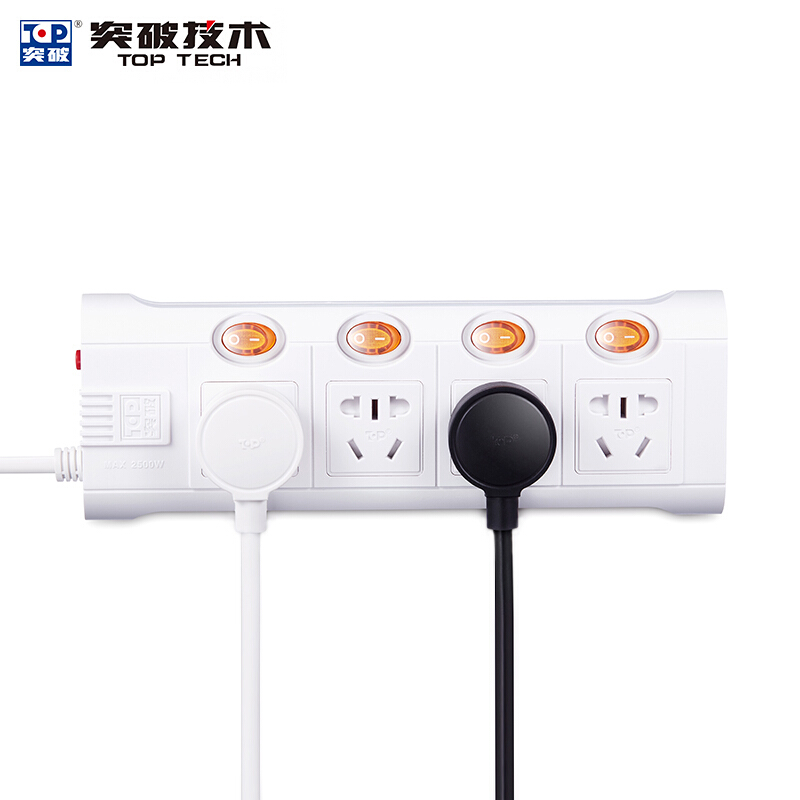 突破（TOP） TZ-D4K4 新國標(biāo)帶兒童保護(hù)門插座接線板智能過載自動斷電分控獨(dú)立開關(guān)4孔3米 3米線長_http://www.bzsa.cn/img/sp/2541/10a14781-3c8d-448a-b152-3ae9b7800def.jpg