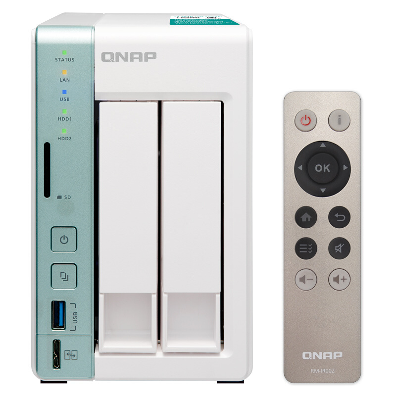 威聯(lián)通（QNAP） TS-251A -2G內(nèi)存 兩盤位網(wǎng)絡(luò)存儲器 雙核雙網(wǎng)卡 可USB直連 20T容量