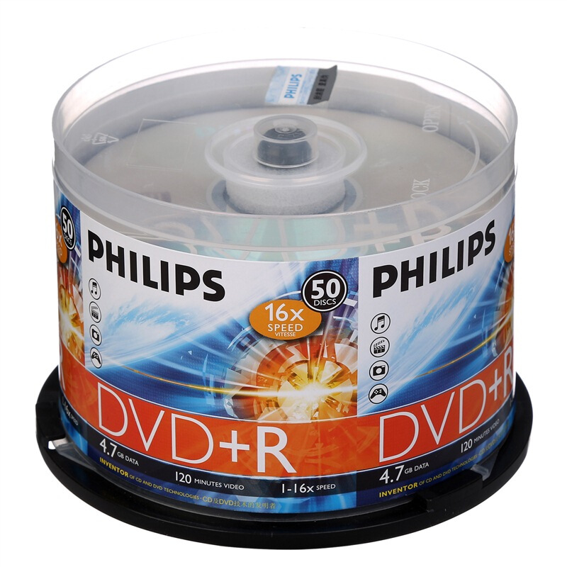 飛利浦（PHILIPS） DVD+R空白光盤/刻錄盤 16速4.7G 桶裝50片