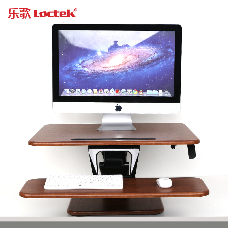 樂歌（Loctek） M3M 站立式辦公升降臺(tái)/升降桌 折疊移動(dòng)筆記本工作臺(tái) (胡桃木色) 