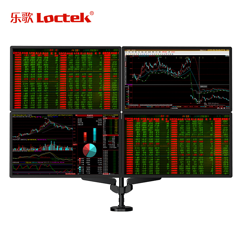 樂歌（Loctek） Q5Q 四屏顯示器支架電腦支架 旋轉(zhuǎn)升降伸縮支架