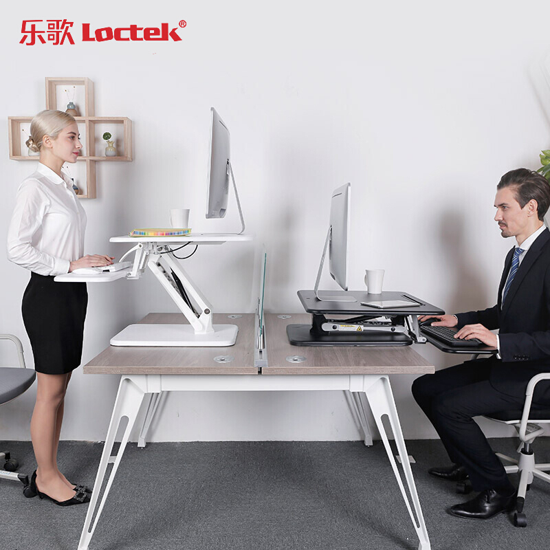 樂(lè)歌（Loctek） M3M 站立式辦公升降臺(tái)/升降桌 折疊移動(dòng)筆記本工作臺(tái) (白色) _http://www.bzsa.cn/img/sp/296/a8186346-c872-469d-9fff-16b02ea9e081.jpg