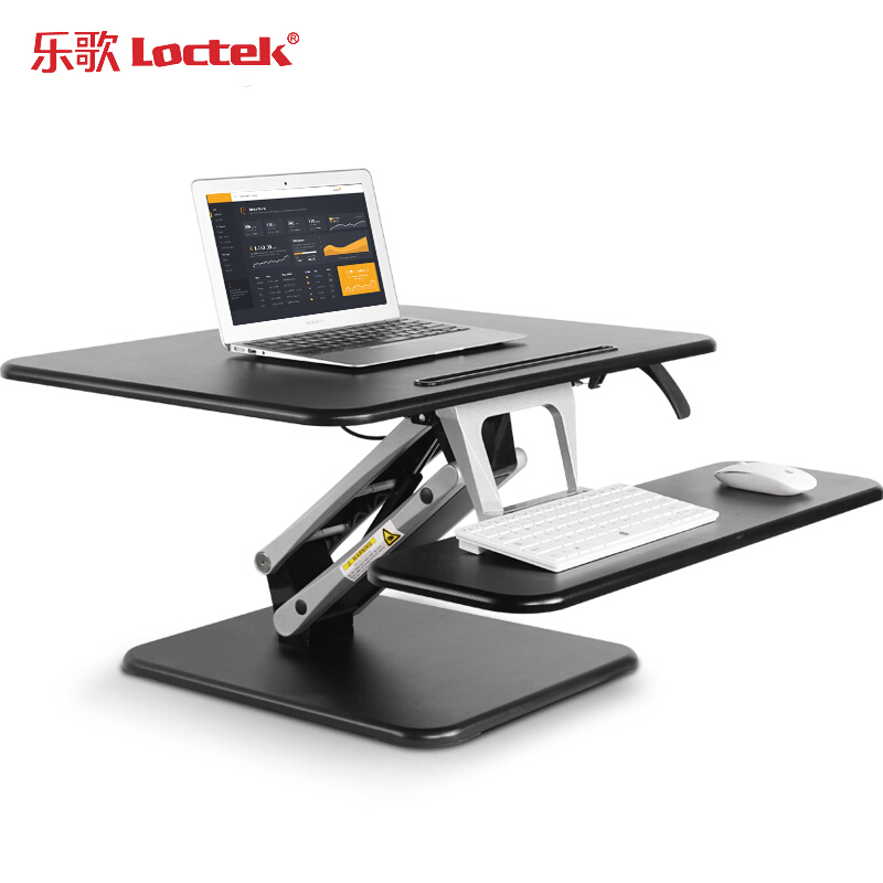 樂歌（Loctek） M3M 站立式辦公升降臺(tái)/升降桌 折疊移動(dòng)筆記本工作臺(tái) (黑色) 