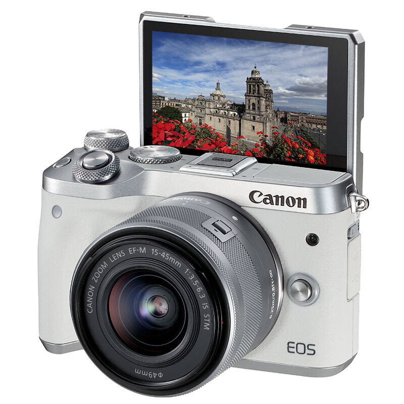 佳能（Canon） EOS M6 可換鏡微單照相機(jī)（15-45鏡頭白色套機(jī)）