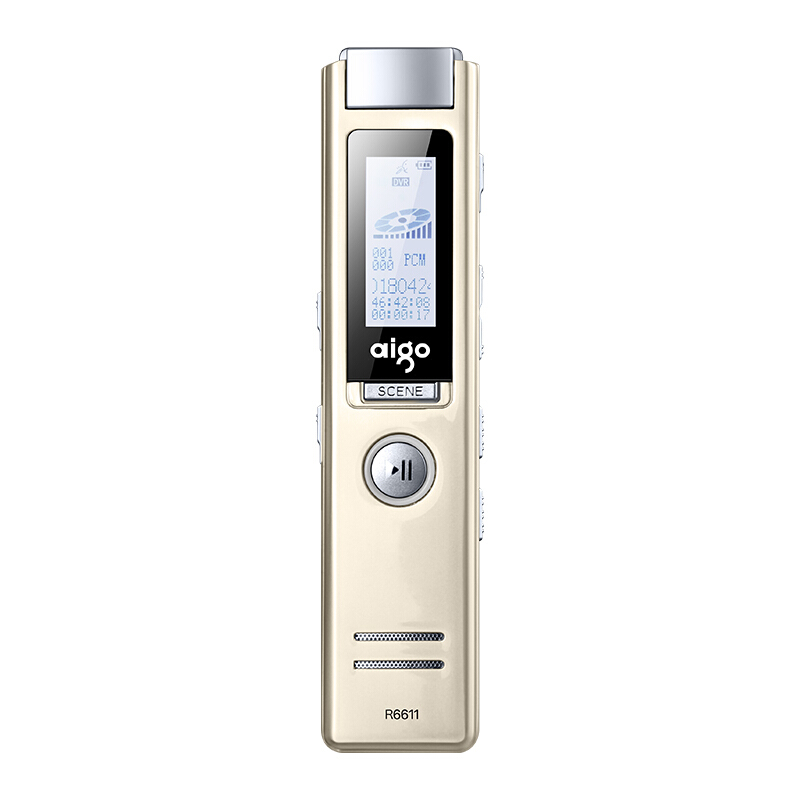 愛國者（aigo） R6611 錄音筆 專業(yè)微型 高清遠(yuǎn)距降噪 MP3播放器 學(xué)習(xí)/會議采訪取證錄音 （香檳金8G）