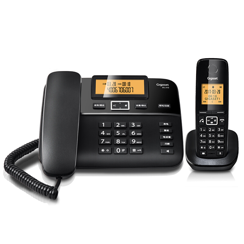 集怡嘉（Gigaset） DL310 原西門子品牌電話機 數(shù)字無繩電話家用子母機中文來電顯示一拖一辦公固定無線電話座機（黑色）_http://www.bzsa.cn/img/sp/329/3fd3ca5e-778b-47d3-a70b-a8632c9a7569.jpg
