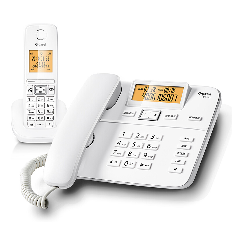 集怡嘉（Gigaset） DL310 原西門(mén)子品牌電話(huà)機(jī) 數(shù)字無(wú)繩電話(huà)家用子母機(jī)中文來(lái)電顯示一拖一辦公固定無(wú)線(xiàn)電話(huà)座機(jī)（白色）_http://www.bzsa.cn/img/sp/329/853d3119-5b23-4ec6-9336-a832109624d7.jpg