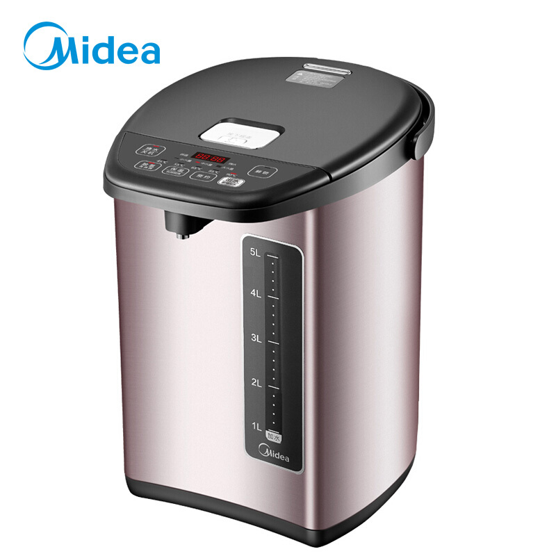 美的（Midea） PF708c-50T 304不銹鋼電水壺 5L容量 5段溫控電熱水壺 雙層彩鋼燒水壺