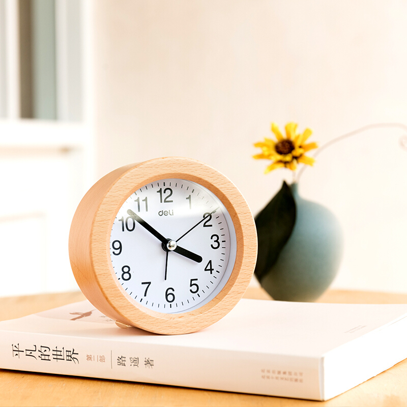 得力（deli） 8810 3.5寸靜音圓形櫸木鬧鐘貪睡鬧鐘 木紋色_http://www.bzsa.cn/img/sp/419/3d183b34-060d-49f0-90d3-a5063ac8a385.jpg