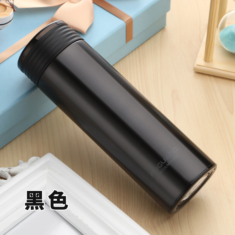 富光 FGL-3590 保溫杯 420ml 不銹鋼車(chē)載辦公泡茶水杯 （黑色）
