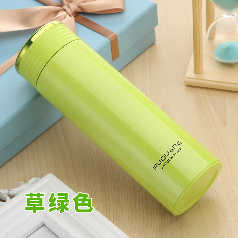 富光 FGL-3590 保溫杯 420ml 不銹鋼車(chē)載辦公泡茶水杯 （草綠）