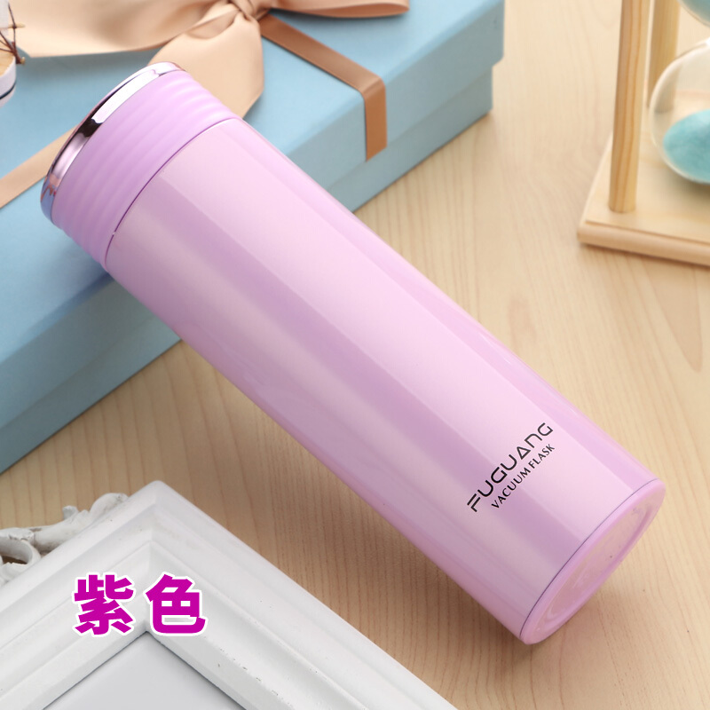 富光 FGL-3590 保溫杯 420ml 不銹鋼車(chē)載辦公泡茶水杯 （紫色）