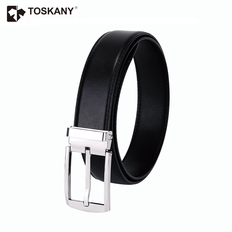 托斯卡尼（TOSKANY） TL66968 男士針扣牛皮商務(wù)皮帶/腰帶 黑色