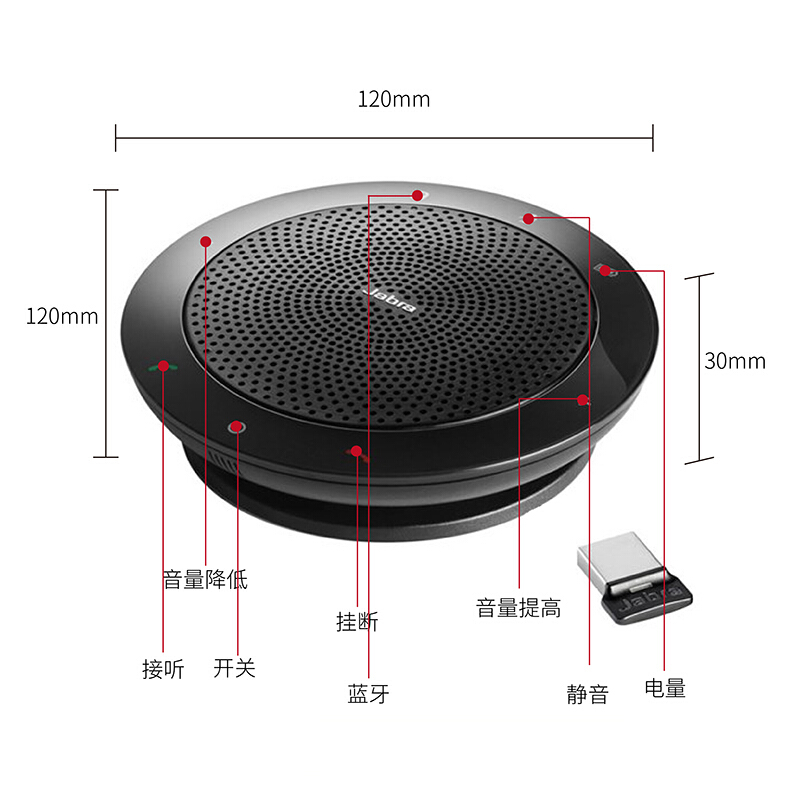 捷波朗（Jabra） SPEAK 510+ 藍(lán)牙音頻設(shè)備/視頻會(huì)議麥克風(fēng)/揚(yáng)聲器_http://www.bzsa.cn/img/sp/592/c1e7cd9a-0bd5-4ab0-aa8e-374454bb9469.jpg