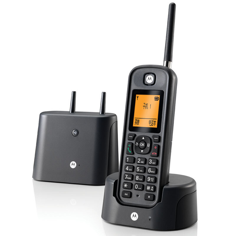 摩托羅拉（Motorola） O202C 電話(huà)機(jī) 遠(yuǎn)距離數(shù)字無(wú)繩套裝 橙色背光電話(huà)簿中英文顯示菜單可擴(kuò)展 無(wú)線(xiàn)座機(jī) （黑色）_http://www.bzsa.cn/img/sp/764/8011e20f-3b13-4e7e-81c1-8239d2189f35.jpg