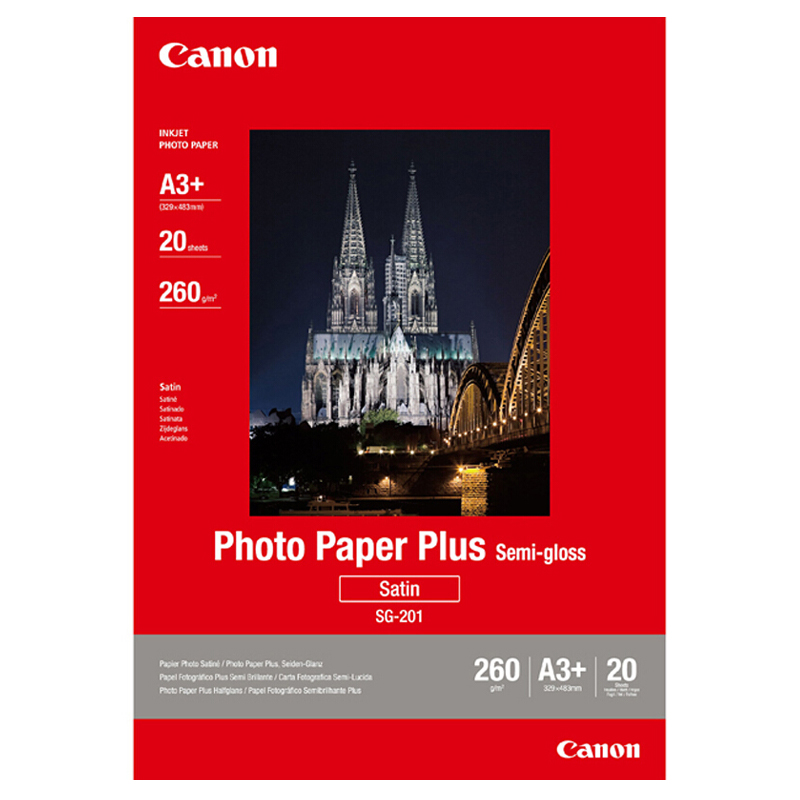 佳能（Canon） SG-201 亞高光澤照片紙 (A3+/20張) 