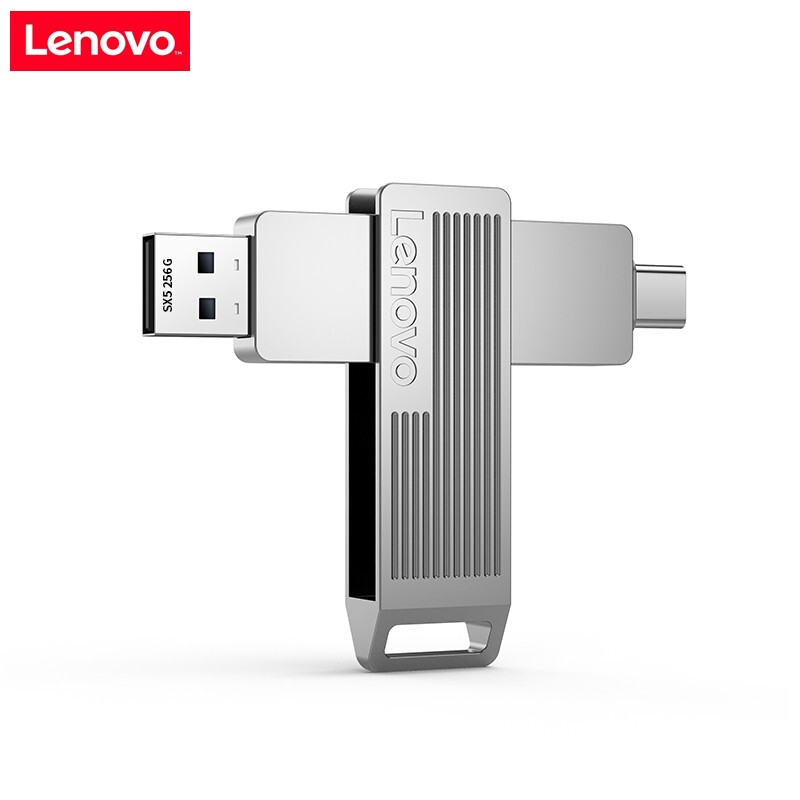聯(lián)想（Lenovo）256GB u盤 USB3.2/Type-C雙接口 手機電腦兩用 SX5 Pro系列 銀色